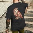 ハート柄の奇抜なパッチワークフクロウ メンズTシャツ バックプリント 彼への贈り物