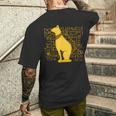 バステット 古代エジプト 猫 神 ヒエログリフ グラフィックアート 恋人 メンズTシャツ バックプリント 彼への贈り物