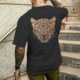 ヒョウの顔 大きな猫の頭 パンテラ パルダス 野生動物 キッズ メンズTシャツ バックプリント 彼への贈り物