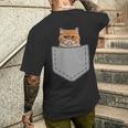ファニーエキゾチックショートヘア猫 メンズTシャツ バックプリント 彼への贈り物