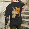 フレンチブルドッグ ポメラニアン エキゾチック ショートヘア マンチキン 猫 メンズTシャツ バックプリント 彼への贈り物