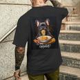 フレンチブルドッグ 食べる パスタ ボンアペティ カラフル ドッグアート メンズTシャツ バックプリント 彼への贈り物