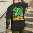 ブラジル国旗衣装のアイデア ブラジル&ブラジルの国旗 メンズTシャツ バックプリント 彼への贈り物