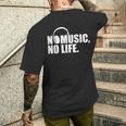 ヘッドホン No Music No Life Music Lover メンズTシャツ バックプリント 彼への贈り物