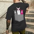 ポケット、アルパカ、ラマのアルパカ。 メンズTシャツ バックプリント 彼への贈り物