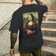 マスク付きモナリザ面白い有名な絵画検疫 メンズTシャツ バックプリント 彼への贈り物