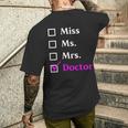 ミス・ミセス・ドクター メンズTシャツ バックプリント 彼への贈り物