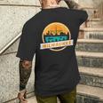 ミルウォーキー スカイライン ランドマーク ミルウォーキー ベイ ヴィンテージ メンズTシャツ バックプリント 彼への贈り物