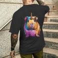 モルモット ユニコーン ギニコーン 面白い ペット モルモット好き 長袖tシャツ メンズTシャツ バックプリント 彼への贈り物