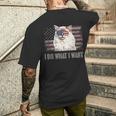 ラグドールキャット I Do What I Want Retro Usa おもしろ猫 メンズTシャツ バックプリント 彼への贈り物
