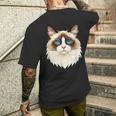 ラグドール猫ラグドール猫猫ママ甘いラグドール猫 メンズTシャツ バックプリント 彼への贈り物