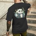 リラックス竹林ぽっちゃりパンダ美学 メンズTシャツ バックプリント 彼への贈り物