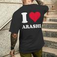 レッドハート I Love Arashi メンズTシャツ バックプリント 彼への贈り物