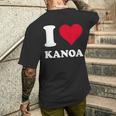 レッドハート I Love Kanoa メンズTシャツ バックプリント 彼への贈り物