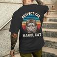 レトロ リスペクト マヌル 猫 ヴィンテージ グランジ マヌル 猫好き メンズTシャツ バックプリント 彼への贈り物