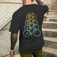 レトロビンテージ自転車モチーフの自転車モチーフ。 メンズTシャツ バックプリント 彼への贈り物