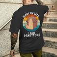 ヴィンテージ パネトーネorry I'm Late Iaw Panettone Food Lover メンズTシャツ バックプリント 彼への贈り物