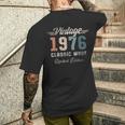 ヴィンテージ1976 50歳の誕生日クラシックカー メンズTシャツ バックプリント 彼への贈り物