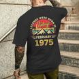 ヴィンテージ51歳の誕生日レジェンドは1975年2月に誕生しました。 メンズTシャツ バックプリント 彼への贈り物