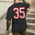 ヴィンテージナンバー 35 ホワイトレッドスポーツ代表チームナンバー 35 メンズTシャツ バックプリント 彼への贈り物
