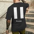 一時停止ボタン 長袖tシャツ メンズTシャツ バックプリント 彼への贈り物