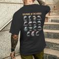 世界のイルカ 種チャート 教育 海洋生物 メンズTシャツ バックプリント 彼への贈り物