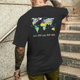 世界地図 気候帯 海洋名 フランス語 メンズTシャツ バックプリント 彼への贈り物