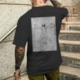 人物レオナルドダヴィンチのプロポーション メンズTシャツ バックプリント 彼への贈り物
