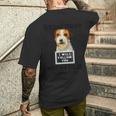 個人ストーカー 犬 ジャック・ラッセル・テリア I Will Follow You メンズTシャツ バックプリント 彼への贈り物