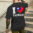 台湾の誇り 台湾のルーツ I Love Taiwan 台湾国旗 メンズTシャツ バックプリント 彼への贈り物