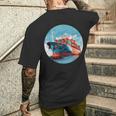 大型輸送船 カーゴコンテナ船愛好家向け メンズTシャツ バックプリント 彼への贈り物