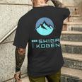 志賀高原スキー場higa Kogenkinowboard Japan メンズTシャツ バックプリント 彼への贈り物