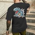 恐竜 おもしろ デフォルメ イラスト メンズTシャツ バックプリント 彼への贈り物