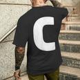 文字c 大文字 アルファベット モノグラム イニシャル メンズTシャツ バックプリント 彼への贈り物