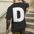 文字d 大文字 アルファベット モノグラム イニシャル メンズTシャツ バックプリント 彼への贈り物
