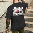 日の丸ラリーカー。日本国内市場の車。 Jdm メンズTシャツ バックプリント 彼への贈り物