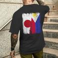 日本 フィリピン ハーフフラッグ 日本 フィリピン ジャージ メンズTシャツ バックプリント 彼への贈り物