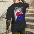 日本とオーストラリアの国旗 日本オーストラリア。 メンズTシャツ バックプリント 彼への贈り物