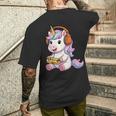 日本のユニコーン ゲーマー ヴィンテージ ゲーム レトロ ビデオゲーム メンズTシャツ バックプリント 彼への贈り物
