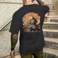 日本アート 柴犬 忍者 浮世絵 アニメ風 侍犬 メンズTシャツ バックプリント 彼への贈り物