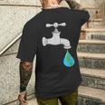 水道蛇口漏れ メンズTシャツ バックプリント 彼への贈り物