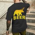 狩猟 ビール スピリット 動物 ティー ベア 鹿 ティー ビール クマ 鹿 メンズTシャツ バックプリント 彼への贈り物
