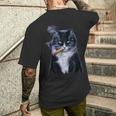 猫 ネコ ボス たばこ ねこ メンズTシャツ バックプリント 彼への贈り物