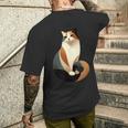 猫 幾何学が描く色彩とラインが生み出すモダン デザイン 6 メンズTシャツ バックプリント 彼への贈り物