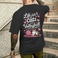 猫とバレーボール 面白いバレーボール メンズTシャツ バックプリント 彼への贈り物