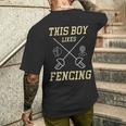 男の子はフェンシングが好き スポーツ 趣味 フェンシング メンズTシャツ バックプリント 彼への贈り物