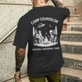 皮肉なサマーキャンプカウンセラー エイリアン国立公園 ロズウェル メンズTシャツ バックプリント 彼への贈り物