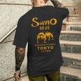 相撲 レスリング 日本 東京 日本 ヴィンテージ メンズTシャツ バックプリント 彼への贈り物