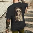 聖母マリア マリア カトリック絵画 長袖tシャツ メンズTシャツ バックプリント 彼への贈り物