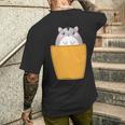 胸ポケットにハムスター 長袖tシャツ メンズTシャツ バックプリント 彼への贈り物